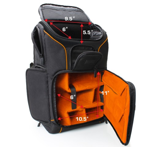 Digital SLR Camera Backpack with Laptop Compartment , Rain Cover , Lens Storage - Orange