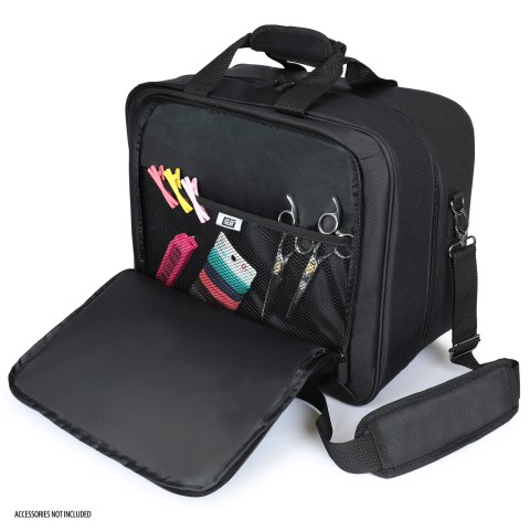 USA GEAR Large Hair Stylist Bag - Barber Case with Scratch Resistant Interior - XL Black
