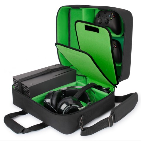 USA GEAR Xbox Case - Console Case Compatible with Xbox Series X & Xbox Series S - Green