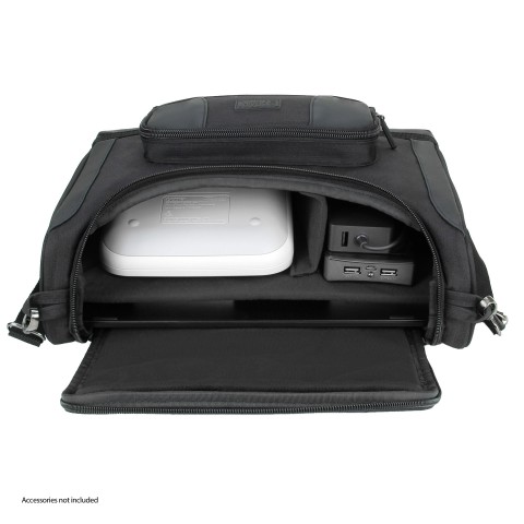 Portable Photo Printer Carrying Case & Messenger Travel Bag (Black) - Black