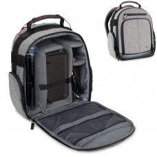 USA GEAR Audio Equipment Backpack for Recording Microphones & Accessories - Grey
