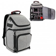 DSLR/SLR Camera Backpack with Laptop Compartment , Rain Cover & Lens Storage - Gray