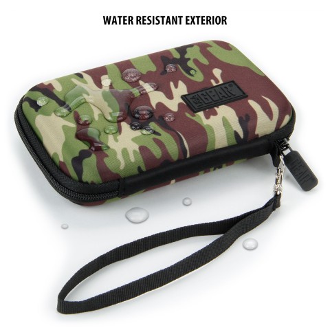 Hard Shell Electronics Case for Hard Drives, iPods, Portable Wi-Fi, Cables, etc. - Camo Green