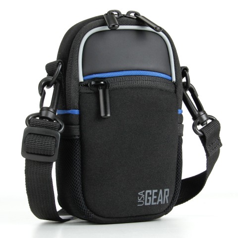 Compact Camera Bag with Waterproof Rain Cover , Belt Loop & Shoulder Strap Sling - Black